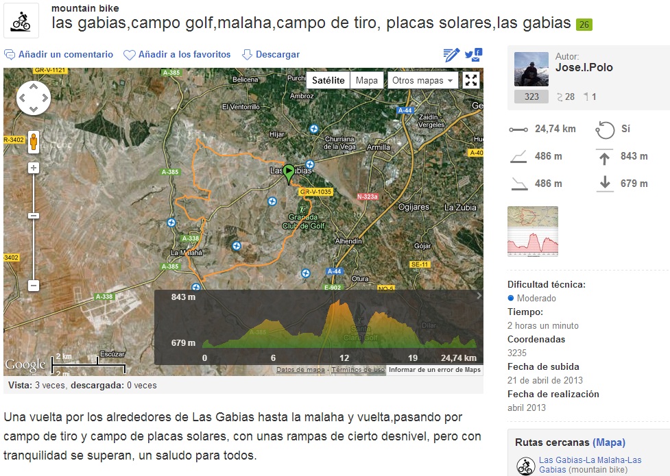 Mountain Bike,Las gabias,campo golf,malaha,campo de tiro, placas solares,las gabias